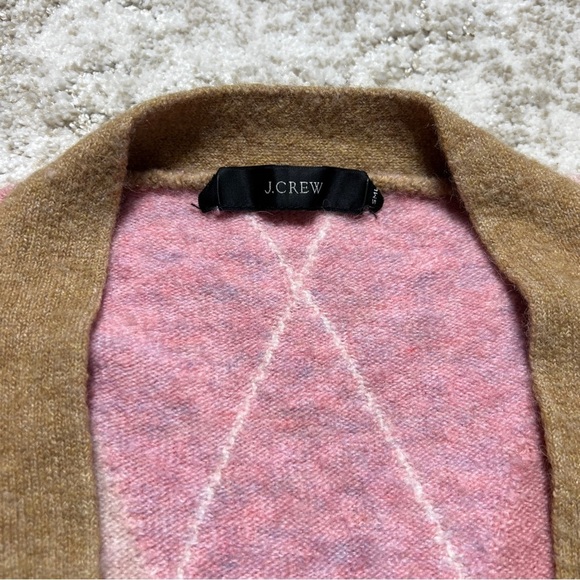 J. Crew Pink and Tan Cardigan Sweater with Soft Texture - Picture 3 of 7